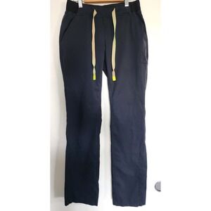 Medelita Women Sz SMALL Argon Scrub Pants Black Straight Leg Neon Drawstring Nur